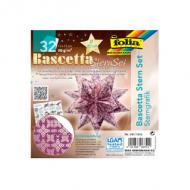 Faltblätter Bascetta-Stern "Sterngrafik", lila / silber