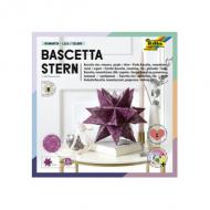 Faltblätter Bascetta-Stern, lila / silber