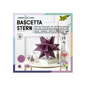 Faltblätter Bascetta-Stern, lila / silber 406/1515