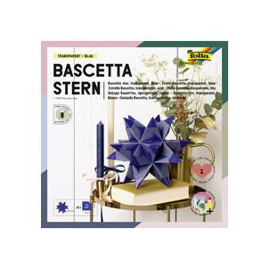 Faltblätter Bascetta-Stern Transparent, blau 800/1515