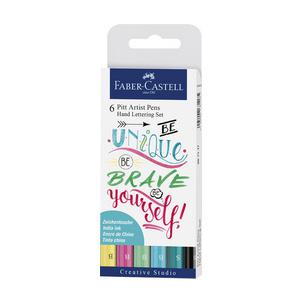 Tuschestift PITT artist pen, 6er Etui Pastelltöne 267116