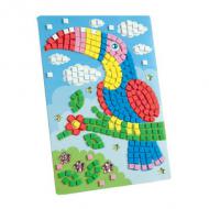 Moosgummi-Mosaik "Papagei", in Anwendung