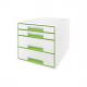 Schubladenbox WOW CUBE, perlweiß / grün 5213-20-23