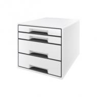 Schubladenbox CUBE, perlweiß / schwarz