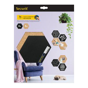 Kreide- & Korktafel SILHOUETTE "Hexagon" FB-CB-HEX