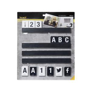 Buchstabenleiste LETTER SHELF, schwarzes Holz LES-TE-100