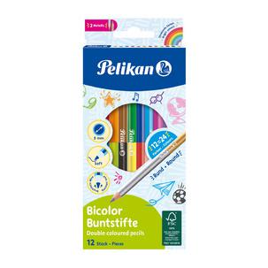 Zweifarb-Buntstifte Bicolor, 12er Kartonetui 100401585