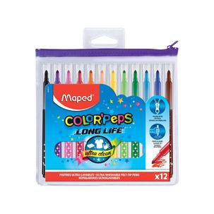 Fasermaler COLORPEPS Long Life, 12er Reißverschusstasche 845017