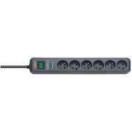 brennenstuhl Steckdosenleiste "Eco-Line", 6-fach, anthrazite --------------------- pour le marché: F -------------------anthracite, protection contre la surtension jusqu 13.500 A interrupteur lumineux, en matire isolante moulée, longueur du bloc: 375 mm, longueur du cble: 1,4 m (1159291136)