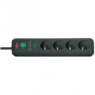 brennenstuhl Steckdosenleiste "Eco-Line", 4-fach, schwarz --------------------- pour le marché: F -------------------noir, protection contre la surtension jusqu 13.500 A, interrupteur lumineux, en matire isolante moulée, longueur du bloc: 285 mm, longueur du cble: 1,4 m (1159701)