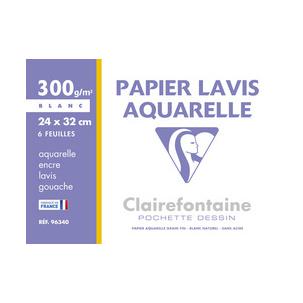 Zeichenpapier " Lavis Aquarelle", in Sammelmappe 96340C