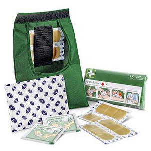 Erste-Hilfe-Set im Nylon-Etui, geöffnet mit Inhalt 390100