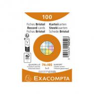 Karteikarten DIN A7, kariert, farbig sortiert