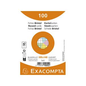 Karteikarten DIN A6, kariert, farbig sortiert 10809SE