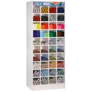 Symbolbild: Holzaufsteller PaperShop für Rollenware (Lieferung unbestückt) 88