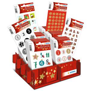 Weihnachts-Sticker DECOR "Adventskalender", im Thekendisplay 15252