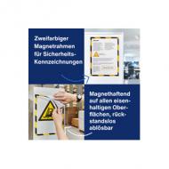 magnetoplan Magnetrahmen magnetofix SAFETY, A4, rot / weiß zweifarbiger Magnetrahmen entsprechend der ISO 3864-4, magnethaftend auf allen eisenhaltigen Untergründen, im Hoch- und Querformat einsetzbar, Fassungsvermögen 1 Blatt beinhaltet: 5 Stück (1131446)