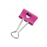 Foldback-Klammer, pink, Herz-Motiv