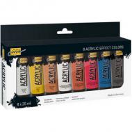 Acrylfarbe SOLO Goya "Acrylic", 8er-Set Effect Colors