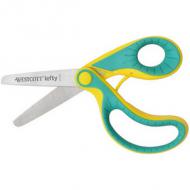 Bastelschere Softgrip ergo junior, für Linkshänder, grün/gelb