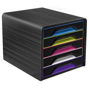 Schubladenbox Smoove GLOSS, schwarz / bunt nüchterne 1071110411