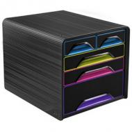 Schubladenbox Smoove GLOSS, schwarz / bunt
