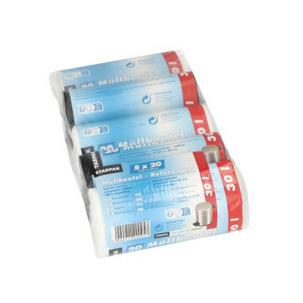 Mülleimerbeutel HDPE, 30 Liter, schwarz/weiß 12332