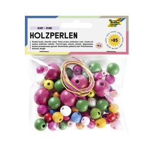 Holzperlen - farbig sortiert 22977