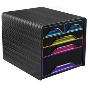 Schubladenbox Smoove GLOSS, schwarz / bunt 1072130411