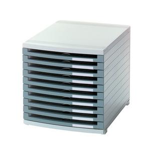 Schubladenbox CONTUR, offen, lichtgrau / dunkelgrau 1510-11