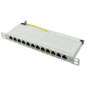 10" Patch Panel Kat.6A, 0,5 HE, lichtgrau NP0066