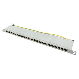 19" Patch Panel Kat.6A, 0,5 HE, lichtgrau NP0063