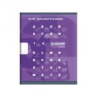 Calligraphe Cahier piqre T.P. Ecriture, DL 5 mm 170 x 220 mm, 32 pages: 16 pages double ligne 5 mm, 16 pages blanches uni pour les travaux pratiques, papier vélin surfin 90 g, couverture carte coloris violet (108503C)
