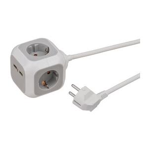 Steckdosenwürfel ALEA-Power, 4-fach - lichtgrau 1150100