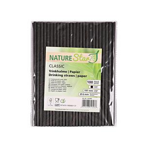 Papier-Trinkhalme Classic, schwarz 421000