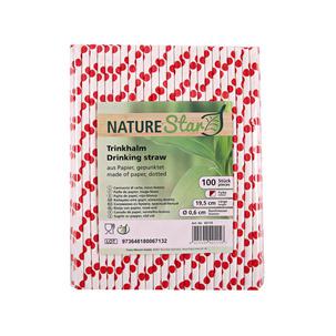 Papier-Trinkhalm, gepunktet - rot / weiß 42116