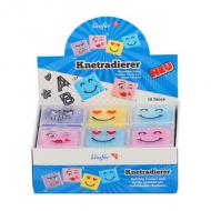 Knetgummi-Radierer Gesichter, 18er Display
