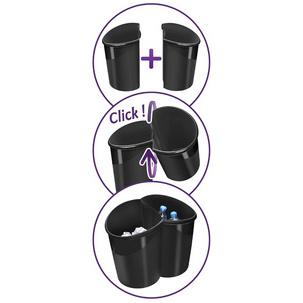 Symbolbild: 2 Papierkörbe können zur Mülltrennung zusammengehängt werden 1003200161