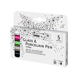 Porzellanmarker "Glass & Porcelain Pen Chalky", 5er Set 16570