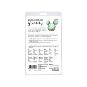 Watercoloring-Set "Greenery", 11-teilig - Rückansicht WCS-GR