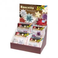 Faltblätter Bascetta-Sterne II, im Thekendisplay