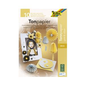 Tonpapierblock, gold / silber 601