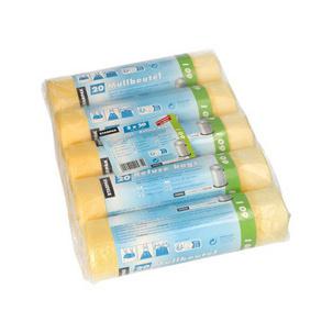 Mülleimerbeutel, HDPE mit Zugband, 60 Liter gelb 12417