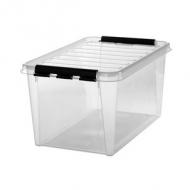 Aufbewahrungsbox CLASSIC 46 L, schwarze Klippverschlüsse