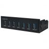 5,25" USB 3.0 Hub mit Schnellladeport, 7 Port