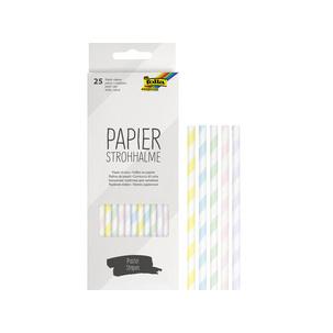 Papier-Trinkhalm "PASTEL STRIPES" 12592