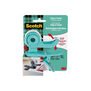 Handabroller / Tischabroller Clip & Twist, türkis C19-CLIP-TL