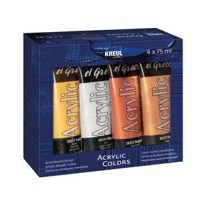 Acrylfarbe el Greco Metallic, 4er-Set 28270