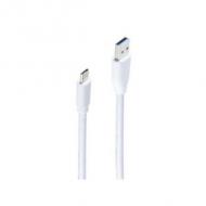 Symbolbild: USB 3.0 Anschlusskabel, USB-A Stecker - USB-C Stecker, weiß