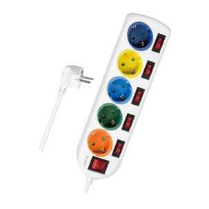 Steckdosenleiste, 5-fach mit 6 Schaltern LPS258